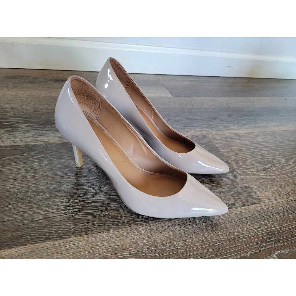 Calvin Klein Gayle Nude Patent Leather Pointed Toe Stiletto Pumps Size 9 M #5